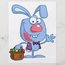 silly cute happy easter bunny with basket flyer