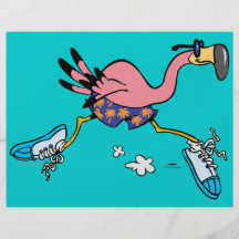 silly cute jogging running flamingo flyers