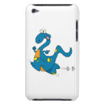 silly cute running blue dino dinosaur cartoon iPod Case-Mate case