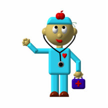 Silly Doctor with Apple on his head & Medical Bag Photo Cutouts