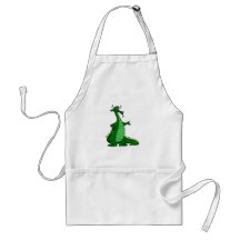 Silly Dragon Green Aprons