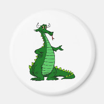 Silly Dragon Green Magnet