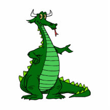 Silly Dragon Green Photo Cutouts