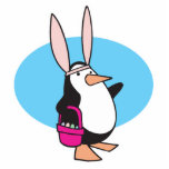 silly easter bunny penguin acrylic cut out