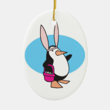 silly easter bunny penguin ornament