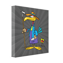 silly gardener gardening bird canvas prints