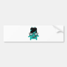 silly geek monster friend big glasses bumper sticker