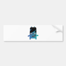 silly geek monster friend bumper sticker