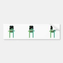 silly geeky monster dude bumper sticker