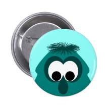 Silly Little Dark Cyan Monster Button