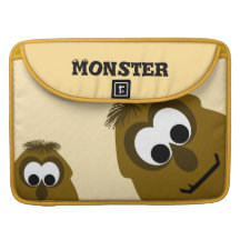 Silly Little Dark Orange Monster MacBook Pro Sleeves