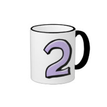 Silly Number 2 lavender white Mug