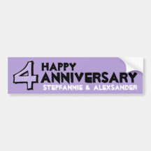 Silly Number 4 lavender Anniversary Sticker Bumper Sticker