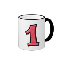 Silly Numbers 1 red Mug