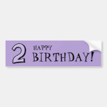 Silly Numbers 2 lavender Birthday Bumper Sticker