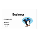 silly penguin with big sunglasses business card templates