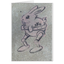 SILLY  PINK  BUNNY CARD