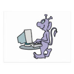 silly purple computer alien monster postcards
