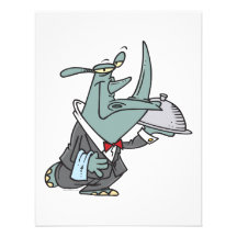 silly rhino waiter butler servant cartoon personalized announcement