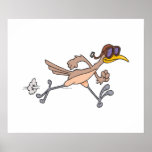 silly roadrunner bird cartoon print