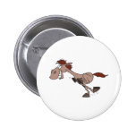 silly running horse cartoon character button