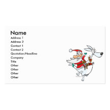 silly santa on a kangaroo funny cartoon business card templates