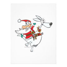 silly santa on a kangaroo funny cartoon personalized announcements