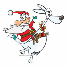 silly santa on a kangaroo funny cartoon photo cutouts