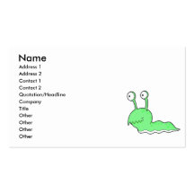 silly sluggy green monster business card