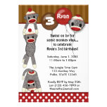 Silly SOCK MONKEY Birthday Invitation SMR girl/boy invitations