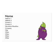 silly superhero eggplant cartoon character business card template