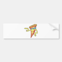 silly superhero villian pepperoni pizza character bumper stickers
