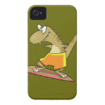 silly surfer surfing dinosaur cartoon iPhone 4 cases