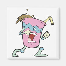 silly villian evil milkshake character fridge magnets