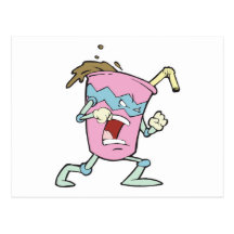 silly villian evil milkshake character post card
