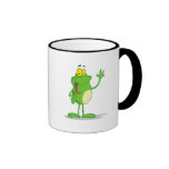 silly waving friendly froggy frog mugs