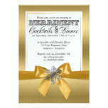 Silver And Gold Holiday Dinner Party Invitations invitations
