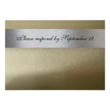 Silver and Gold rsvp with envelope Invitations