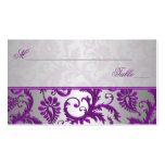 Silver and Purple Damask II Place Cards Business Card Templates