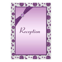Silver and Purple Polka Dots Enclosure Card Business Card Template