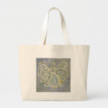 Silver and White Light Angel Tote Bag