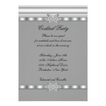 Silver & Black Cocktail Party Invitation Template