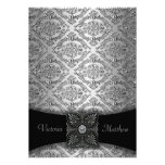 Silver & Black Damask Wedding Invitations