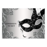 Silver Black Masquerade Party Admission Tickets Business Cards