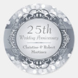 Silver Bokeh 25th Anniversary Sticker