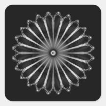 Silver Button Square Sticker