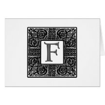 Silver Celtic "F" Monogram Cards