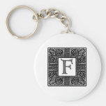 Silver Celtic "F" Monogram Keychain