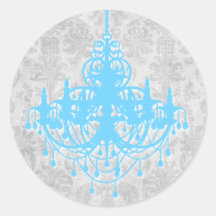 Silver Chandelier Breeze Round Stickers