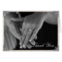 Silver Corner Flourish Thank You Card